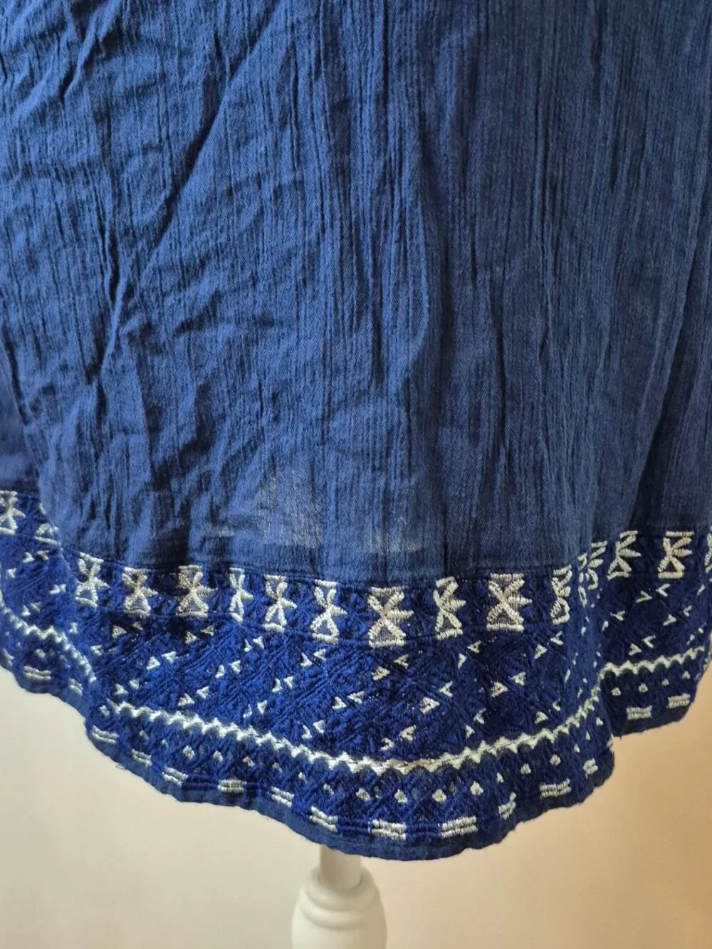 VINEYARD VINES Navy Embroidered Tassel Cover-Up XS Boho Coastal Beach Resortwear